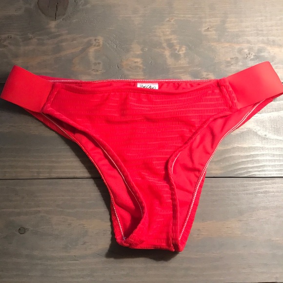 red bathing suit bottoms